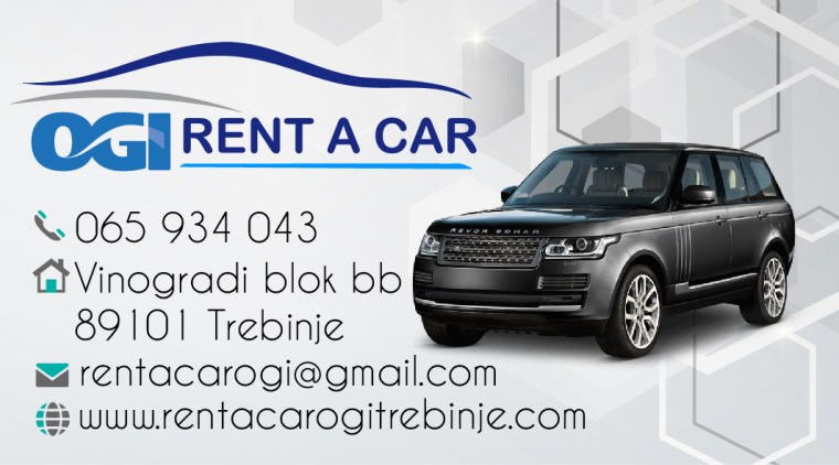 Rent a car Ogi Trebinje vizitke